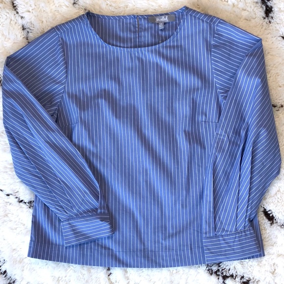 Marled Reunited Oversized Top with Pinstripes - Picture 4 of 8